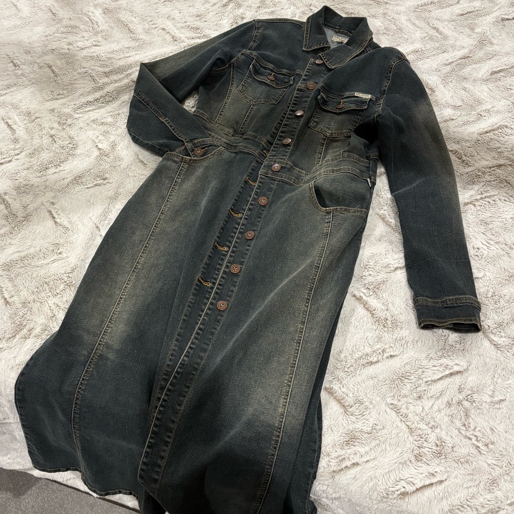 Max Studio Long Denim Duster